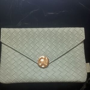 ❤️5 for $20❤️ Ipsy Blue and Gold Cosmetic Bag with Woven Texture (January 2025)